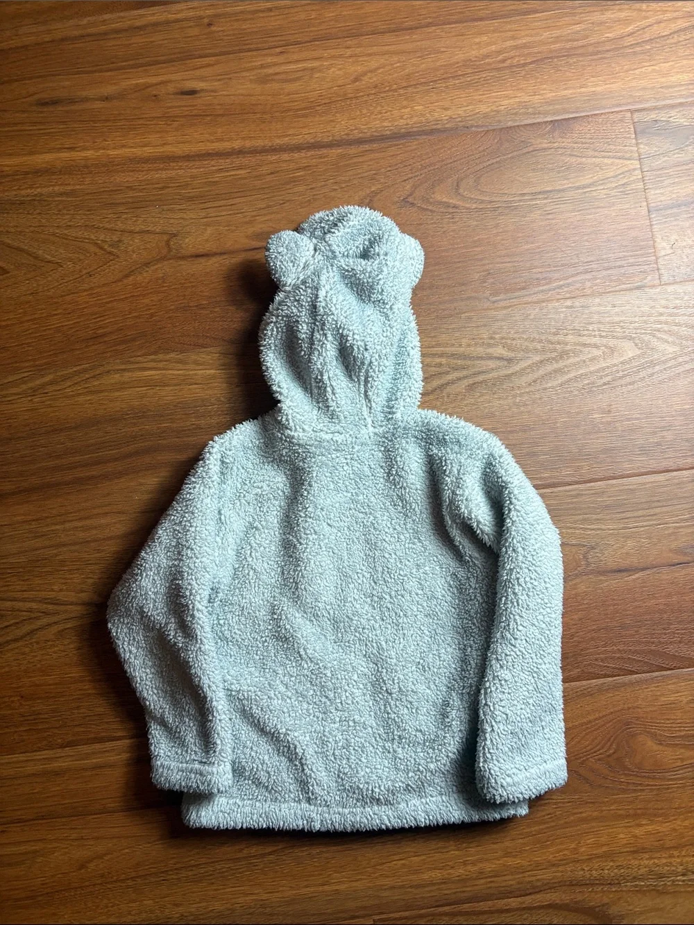 Patagonia Kids 4T Light Gray Sherpa Hooded Zip Jacket with Ear Details